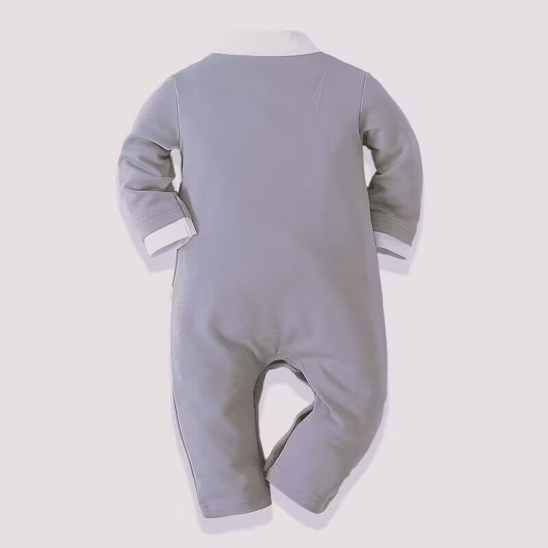 Boys' Cotton Long-sleeved Jumpsuit
