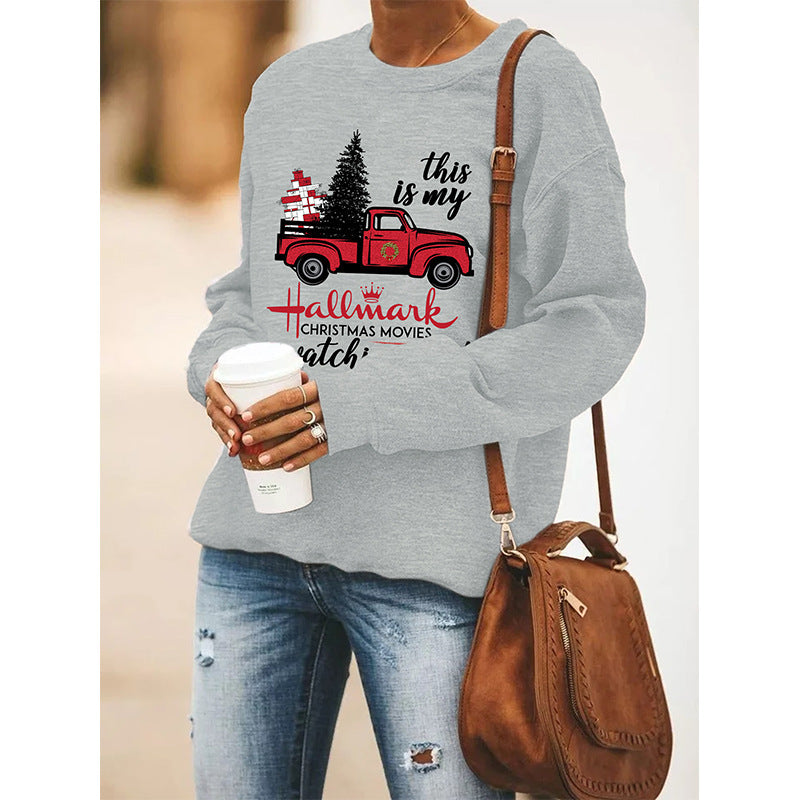 Trendy Women's Round Neck Long Sleeve Christmas Pullover Sweater