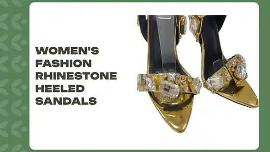 Women&#039;s Fashion Rhinestone Heeled Sandals by@Outfy