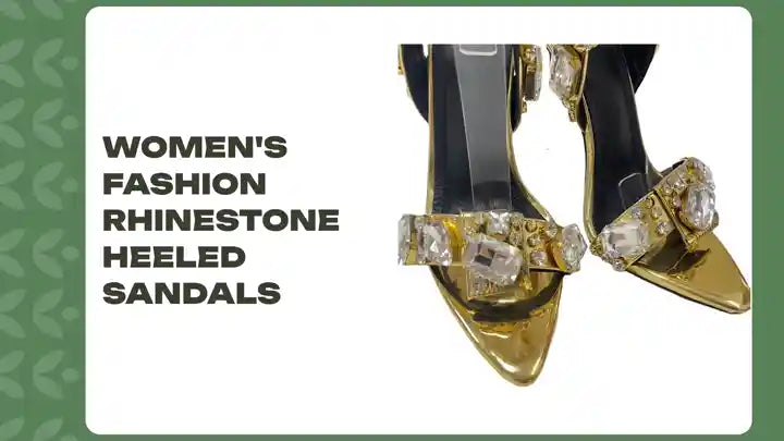 Women&#039;s Fashion Rhinestone Heeled Sandals by@Outfy