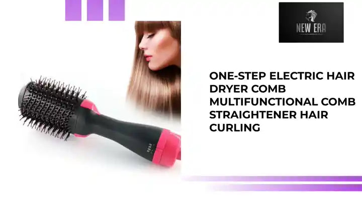 One-Step Electric Hair Dryer Comb Multifunctional Comb Straightener Hair Curling by@Outfy